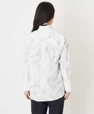 RBBJS10260 HIROKO BIS(ヒロコ ビス) 【洗える】リーフ&フラワーデザインプリントシャツ ホワイト
