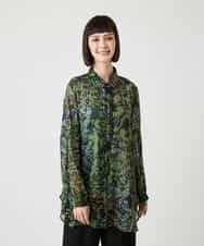 RBBLE18290 HIROKO BIS(ヒロコ ビス) シアーチェックボタニカル柄ブラウス パープル