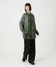 RBBLE18290 HIROKO BIS(ヒロコ ビス) シアーチェックボタニカル柄ブラウス パープル