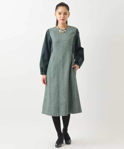 RBEAB41460  ファンシーヘリンボーンドッキングワンピース