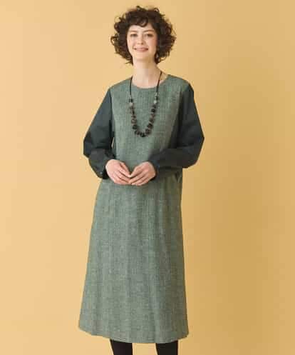 RBEAB41460 HIROKO BIS ファンシーヘリンボーンドッキングワンピース