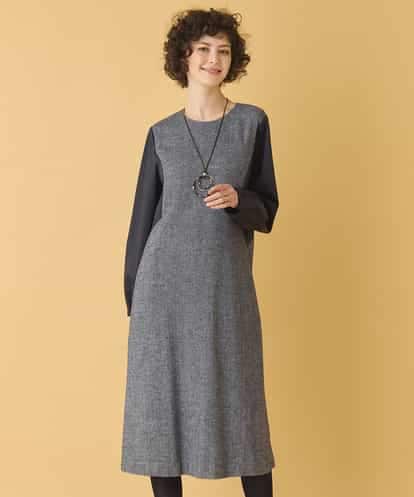 RBEAB41460 HIROKO BIS ファンシーヘリンボーンドッキングワンピース