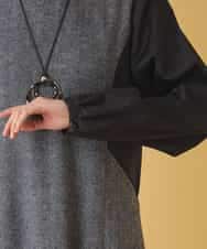 RBEAB41460 HIROKO BIS(ヒロコ ビス) ファンシーヘリンボーンドッキングワンピース ネイビー