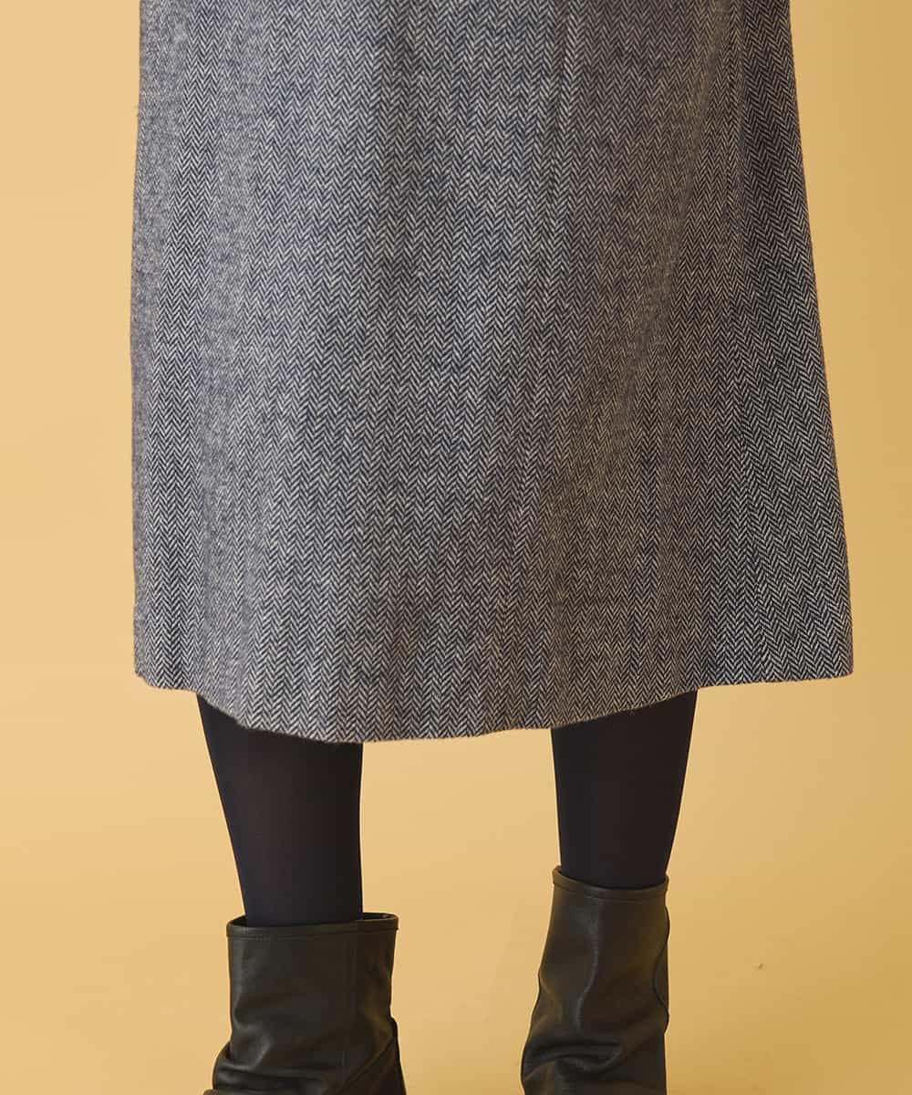 RBEAB41460 HIROKO BIS(ヒロコ ビス) ファンシーヘリンボーンドッキングワンピース ネイビー