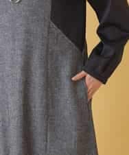 RBEAB41460 HIROKO BIS(ヒロコ ビス) ファンシーヘリンボーンドッキングワンピース ネイビー