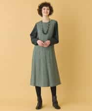 RBEAB41460 HIROKO BIS(ヒロコ ビス) ファンシーヘリンボーンドッキングワンピース ネイビー