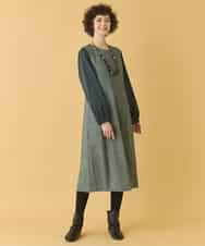 RBEAB41460 HIROKO BIS(ヒロコ ビス) ファンシーヘリンボーンドッキングワンピース ネイビー