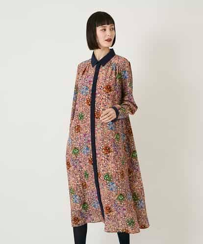 RBEAE40450  幾何フラワーアートプリントワンピース