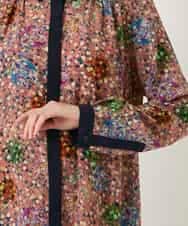 RBEAE40450 HIROKO BIS(ヒロコ ビス) 幾何フラワーアートプリントワンピース ブラウン