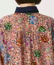 RBEAE40450 HIROKO BIS(ヒロコ ビス) 幾何フラワーアートプリントワンピース ブラウン