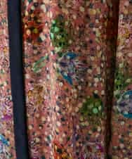 RBEAE40450 HIROKO BIS(ヒロコ ビス) 幾何フラワーアートプリントワンピース ブラウン