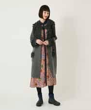 RBEAE40450 HIROKO BIS(ヒロコ ビス) 幾何フラワーアートプリントワンピース ブラウン