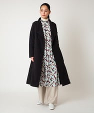 RBEAF10430 HIROKO BIS(ヒロコ ビス) ペイント柄タックフレアワンピース /洗濯機で洗える アイボリー