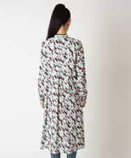 RBEAF10430 HIROKO BIS(ヒロコ ビス) ペイント柄タックフレアワンピース /洗濯機で洗える アイボリー