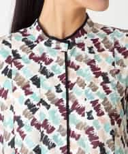 RBEAF10430 HIROKO BIS(ヒロコ ビス) ペイント柄タックフレアワンピース /洗濯機で洗える アイボリー