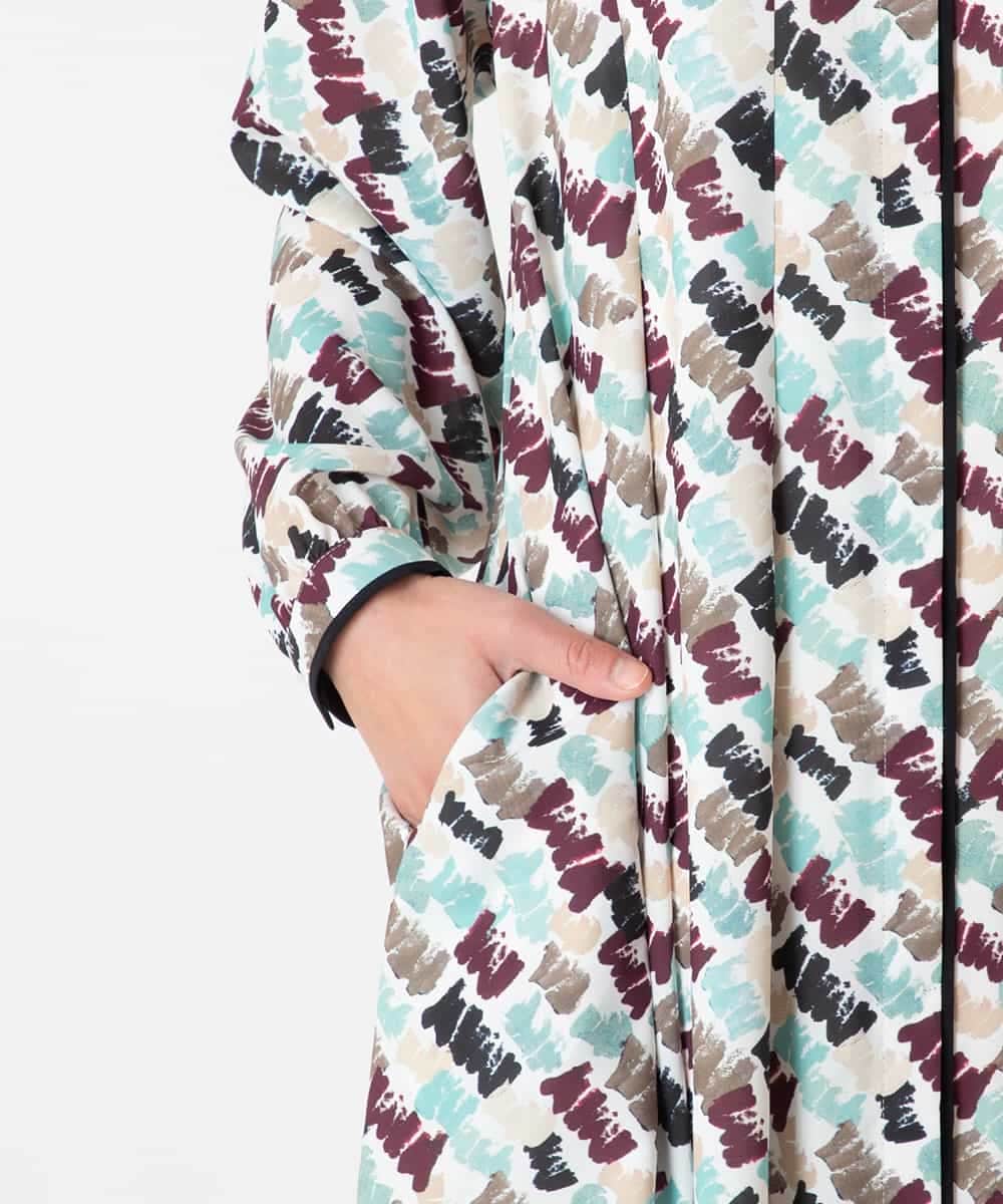 RBEAF10430 HIROKO BIS(ヒロコ ビス) ペイント柄タックフレアワンピース /洗濯機で洗える アイボリー