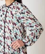 RBEAF10430 HIROKO BIS(ヒロコ ビス) ペイント柄タックフレアワンピース /洗濯機で洗える アイボリー