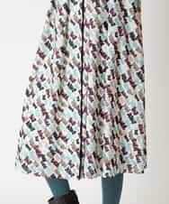 RBEAF10430 HIROKO BIS(ヒロコ ビス) ペイント柄タックフレアワンピース /洗濯機で洗える アイボリー