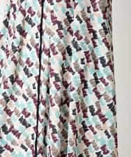 RBEAF10430 HIROKO BIS(ヒロコ ビス) ペイント柄タックフレアワンピース /洗濯機で洗える アイボリー