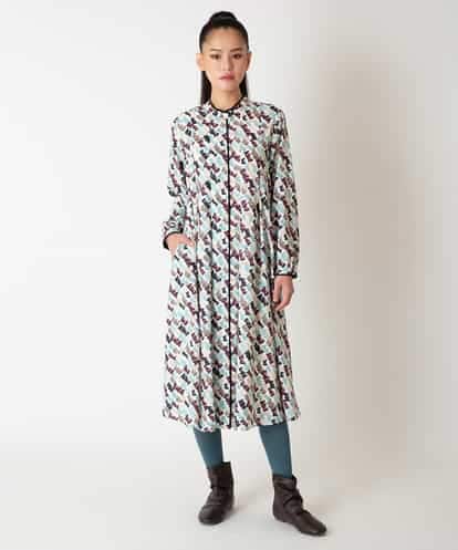 RBEAF10430 HIROKO BIS ペイント柄タックフレアワンピース