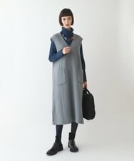 RBEAV02430 HIROKO BIS(ヒロコ ビス) ウールリバージャンパースカート グレー