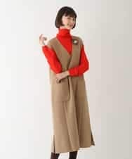 RBEAV02430 HIROKO BIS(ヒロコ ビス) ウールリバージャンパースカート ベージュ