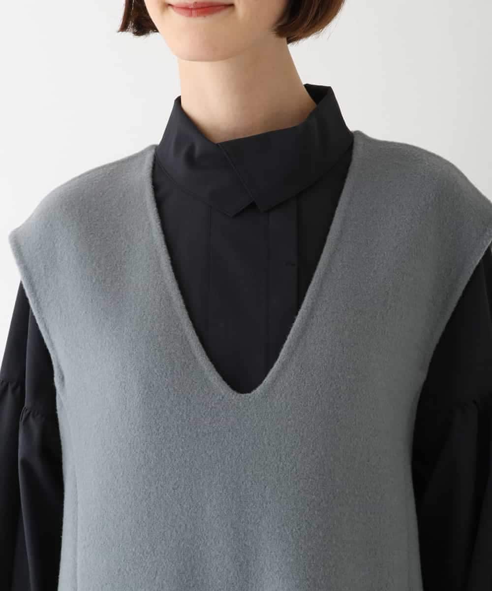 RBEAV02430 HIROKO BIS(ヒロコ ビス) ウールリバージャンパースカート グレー