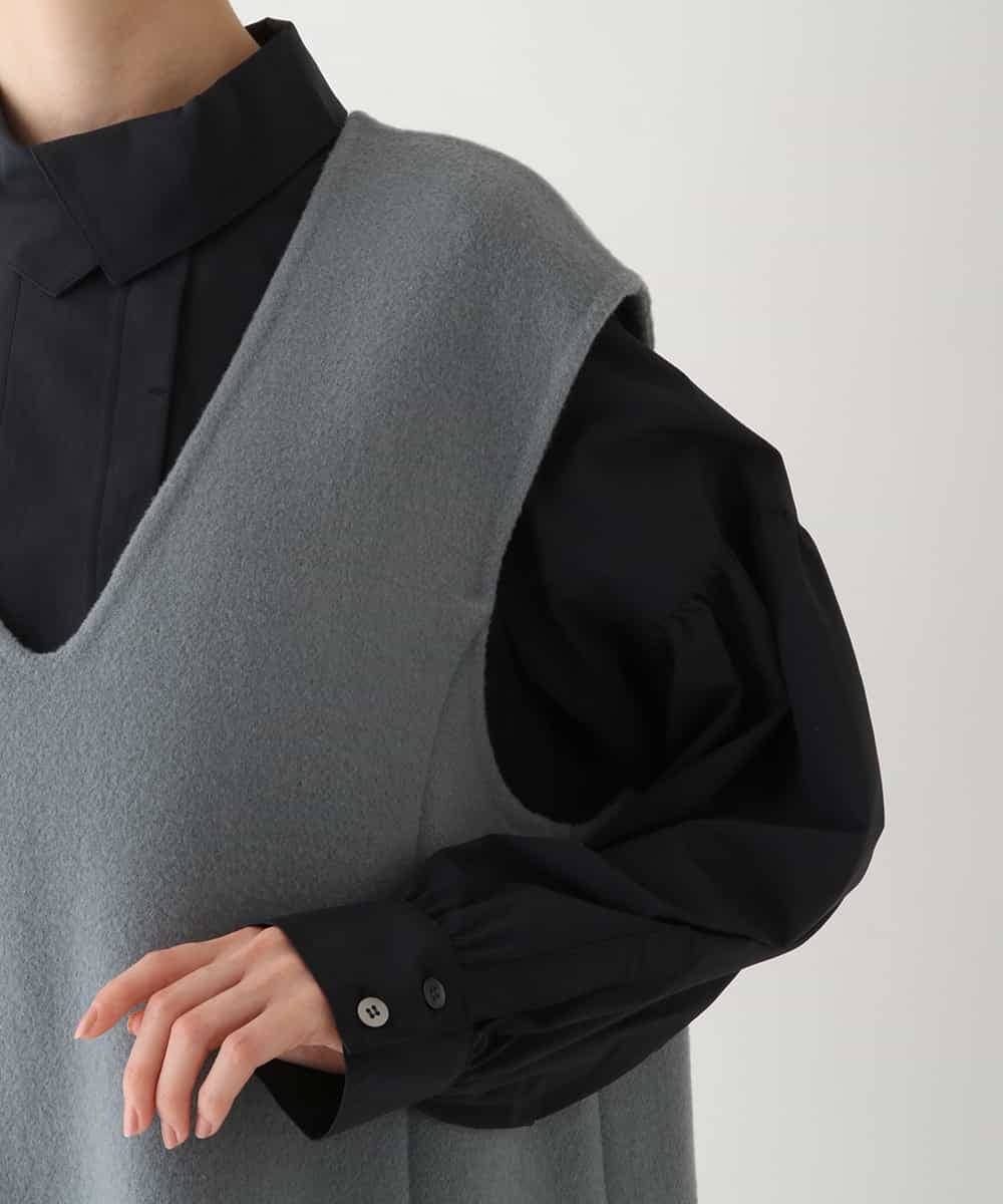 RBEAV02430 HIROKO BIS(ヒロコ ビス) ウールリバージャンパースカート グレー