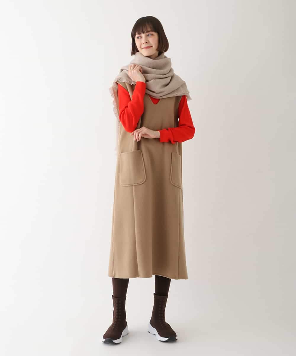 RBEAV02430 HIROKO BIS(ヒロコ ビス) ウールリバージャンパースカート グレー