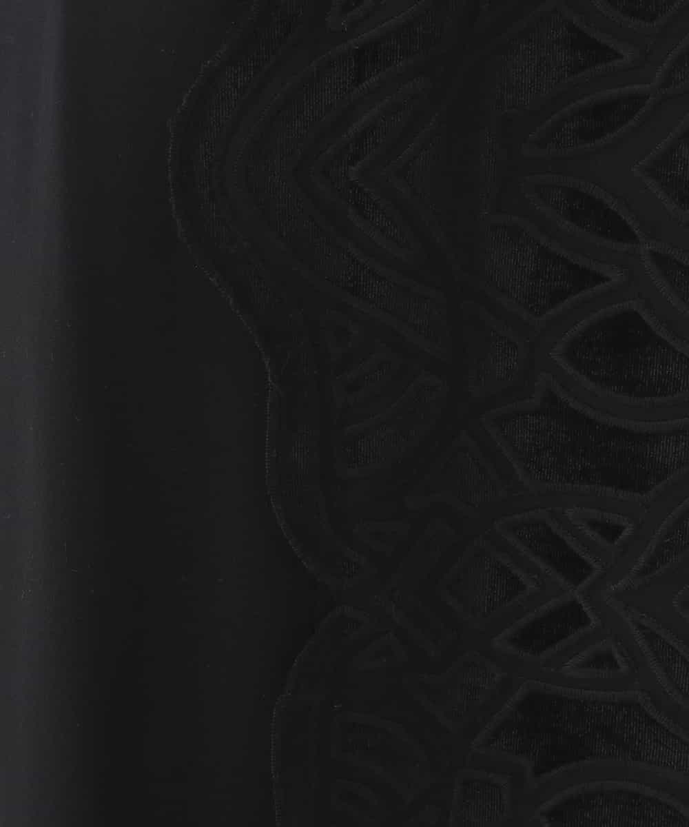 RBEAX17390 HIROKO BIS(ヒロコ ビス) 【洗える】ベロア刺繍レースIラインワンピース ブラック