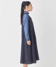 RBEDD03390 HIROKO BIS(ヒロコ ビス) ピンストライプフレアジャンパースカート ネイビー