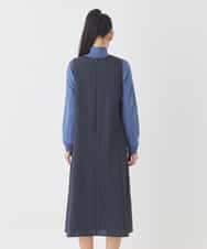 RBEDD03390 HIROKO BIS(ヒロコ ビス) ピンストライプフレアジャンパースカート ネイビー