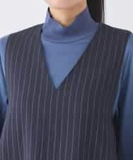 RBEDD03390 HIROKO BIS(ヒロコ ビス) ピンストライプフレアジャンパースカート ネイビー