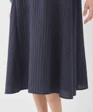 RBEDD03390 HIROKO BIS(ヒロコ ビス) ピンストライプフレアジャンパースカート ネイビー