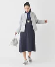 RBEDD03390 HIROKO BIS(ヒロコ ビス) ピンストライプフレアジャンパースカート ネイビー