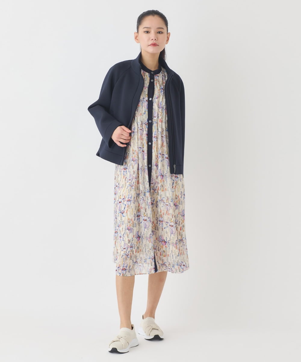 RBEDD07490 HIROKO BIS(ヒロコ ビス) アイリスモチーフタックワンピース アイボリー