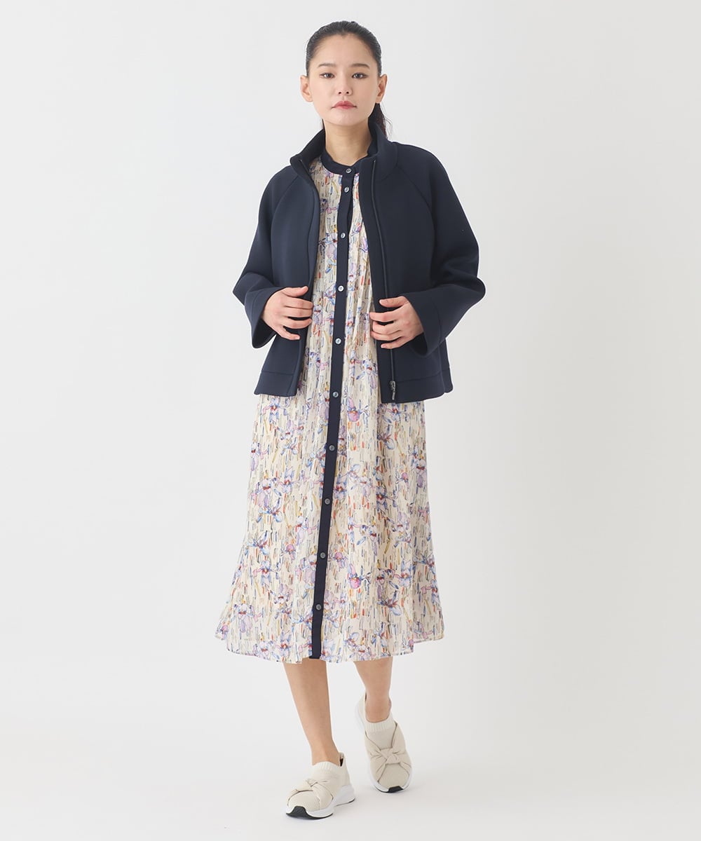 RBEDD07490 HIROKO BIS(ヒロコ ビス) アイリスモチーフタックワンピース /洗濯機で洗える アイボリー