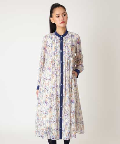 RBEDD07490 HIROKO BIS 【先行予約】アイリスモチーフタックワンピース