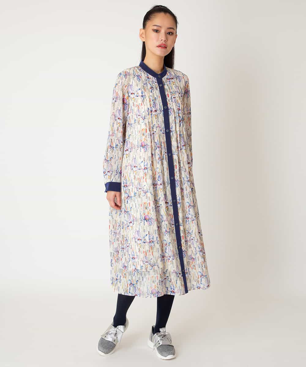 RBEDD07490 HIROKO BIS(ヒロコ ビス) 【先行予約】アイリスモチーフタックワンピース アイボリー