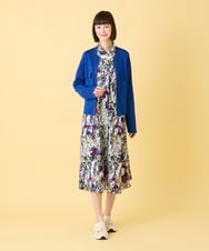 RBEED20490 HIROKO BIS(ヒロコ ビス) フラワープリントシャツカラーワンピース /洗濯機で洗える ネイビー