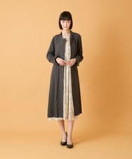 RBEED56490 HIROKO BIS(ヒロコ ビス) ボタニカルモチーフピンタックワンピース /洗える アイボリー