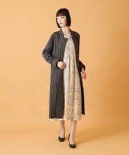 RBEED56490 HIROKO BIS(ヒロコ ビス) ボタニカルモチーフピンタックワンピース /洗える アイボリー