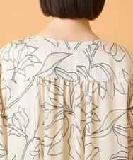 RBEED56490 HIROKO BIS(ヒロコ ビス) ボタニカルモチーフピンタックドレス アイボリー