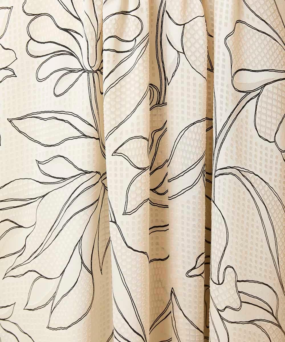 RBEED56490 HIROKO BIS(ヒロコ ビス) ボタニカルモチーフピンタックドレス アイボリー