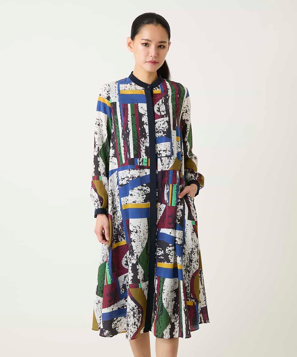 RBEFD20430 HIROKO BIS アートパネルデザインプリントワンピース