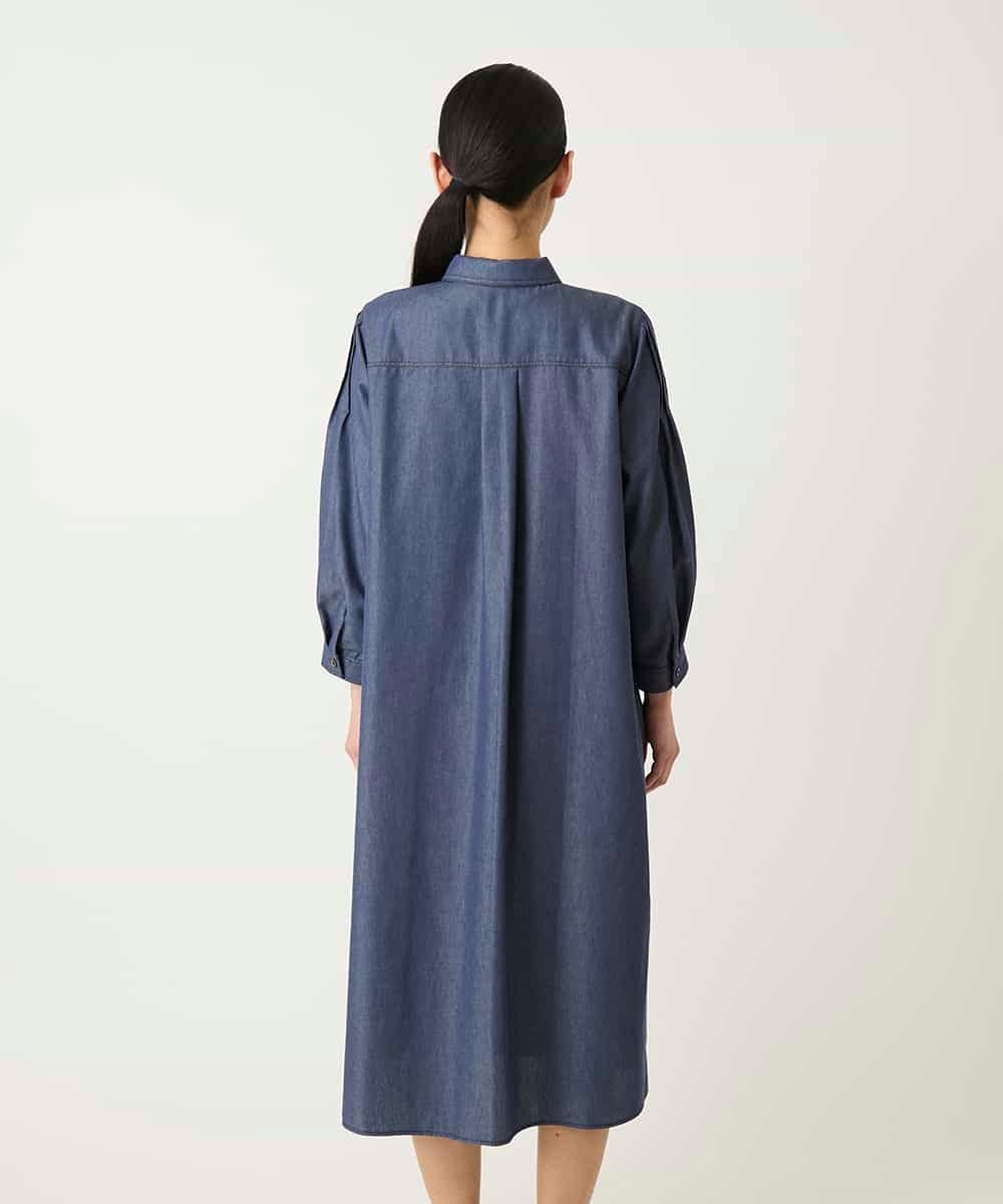 RBEFD41330 HIROKO BIS(ヒロコ ビス) ピンタックデザインダンガリーワンピース ネイビー