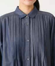 RBEFD41330 HIROKO BIS(ヒロコ ビス) ピンタックデザインダンガリーワンピース ネイビー