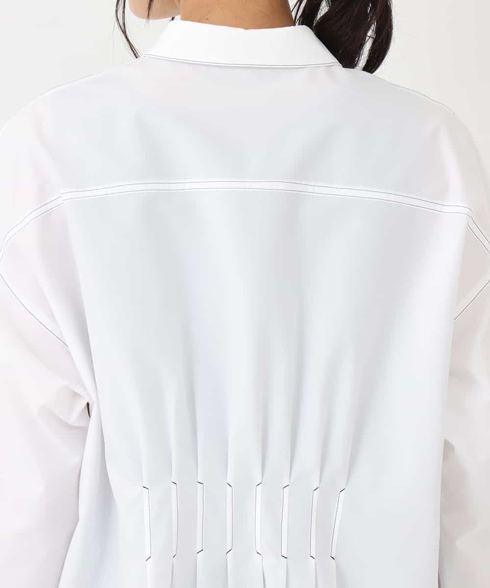 RBEFP10290 HIROKO BIS(ヒロコ ビス) 【洗濯機で洗える】ステッチシャツドレス ホワイト