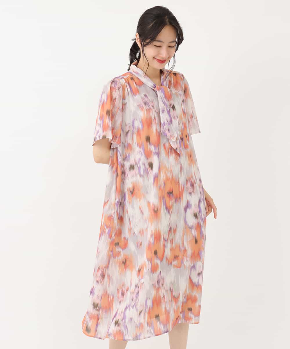 洗濯機で洗える シフォンフラワーワンピース ワンピース Hiroko Bis ヒロコ ビス イトキンオンラインストア