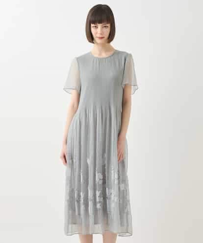 RBEGA32530 HIROKO BIS ドットフラワーシャーリング切り替えワンピース